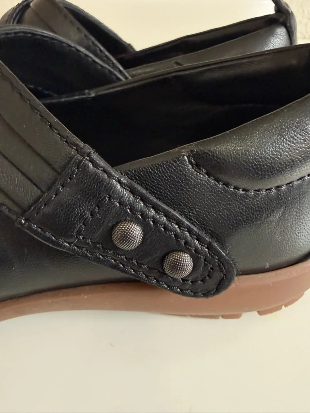 Romika Black Leather Shoes | Velcro Strap Mary Jane Style | Euro‎ 40 US 9-9.5